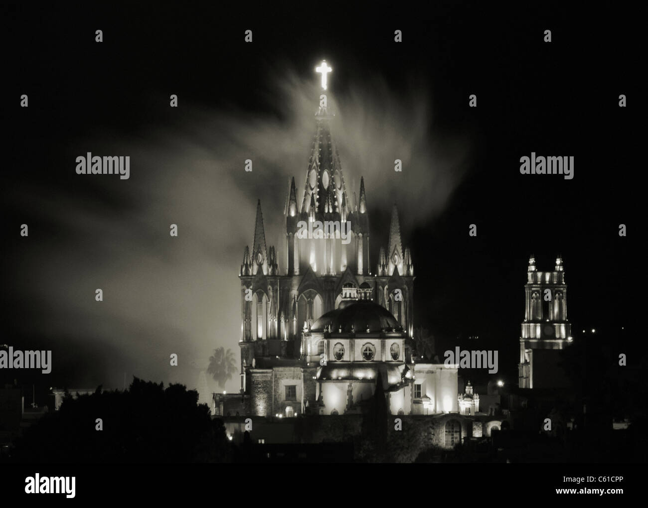 La Parroquia chiesa di San Miguel De Allende, Guanajuato, Messico. Foto Stock