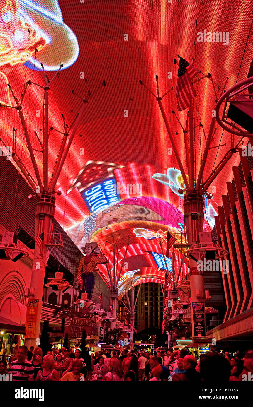 Spettacolo di luci Fremont Street Downtown Las Vegas NV Nevada Foto Stock