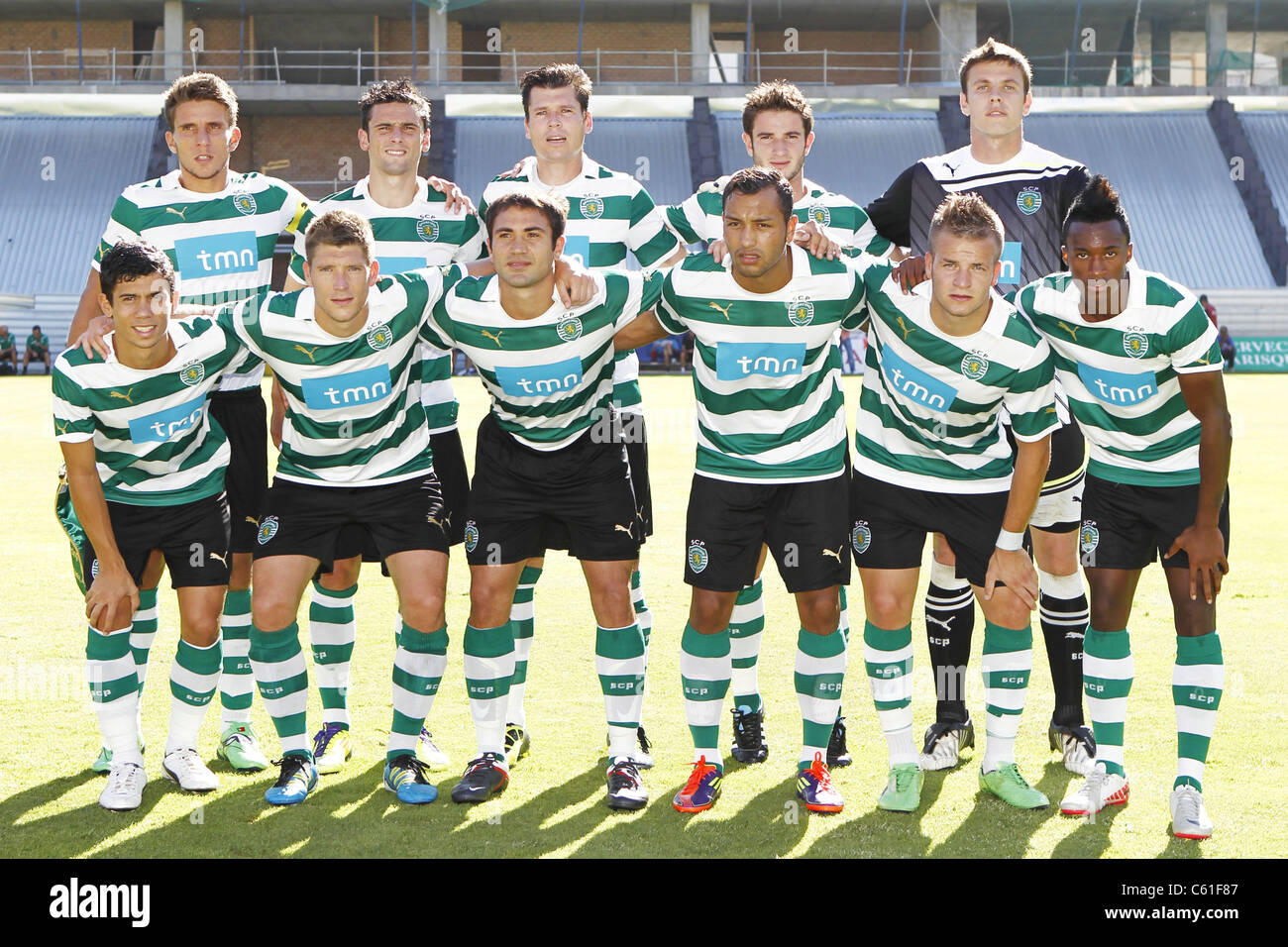 Sporting Lisbona gruppo team line-up prima la pre-stagione amichevole tra Udinese e Sporting Lisbona. Foto Stock