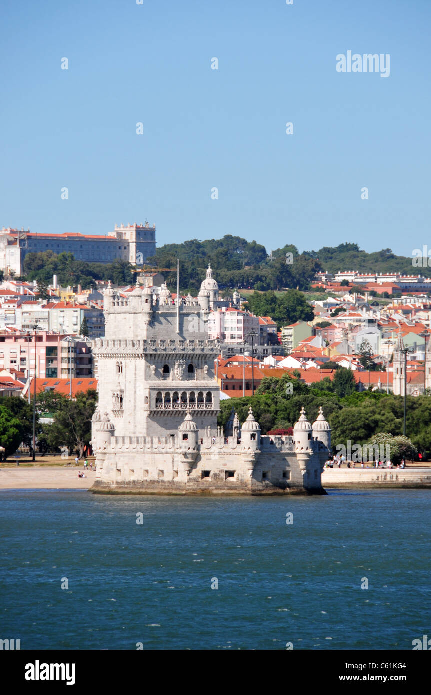 La Torre di Belem, Lisbona, Portogallo Foto Stock