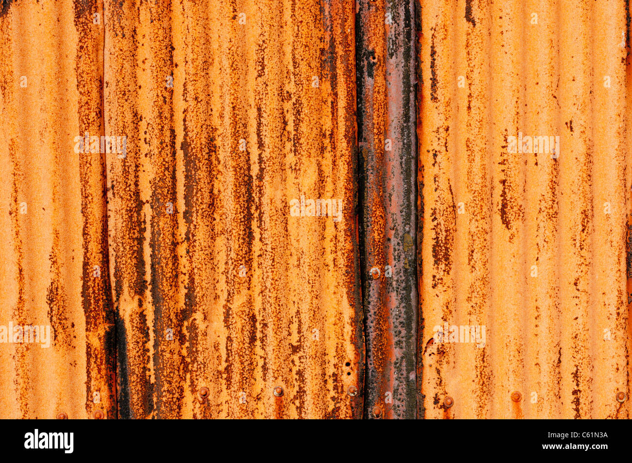 Rusty ferro corrugato Foto Stock