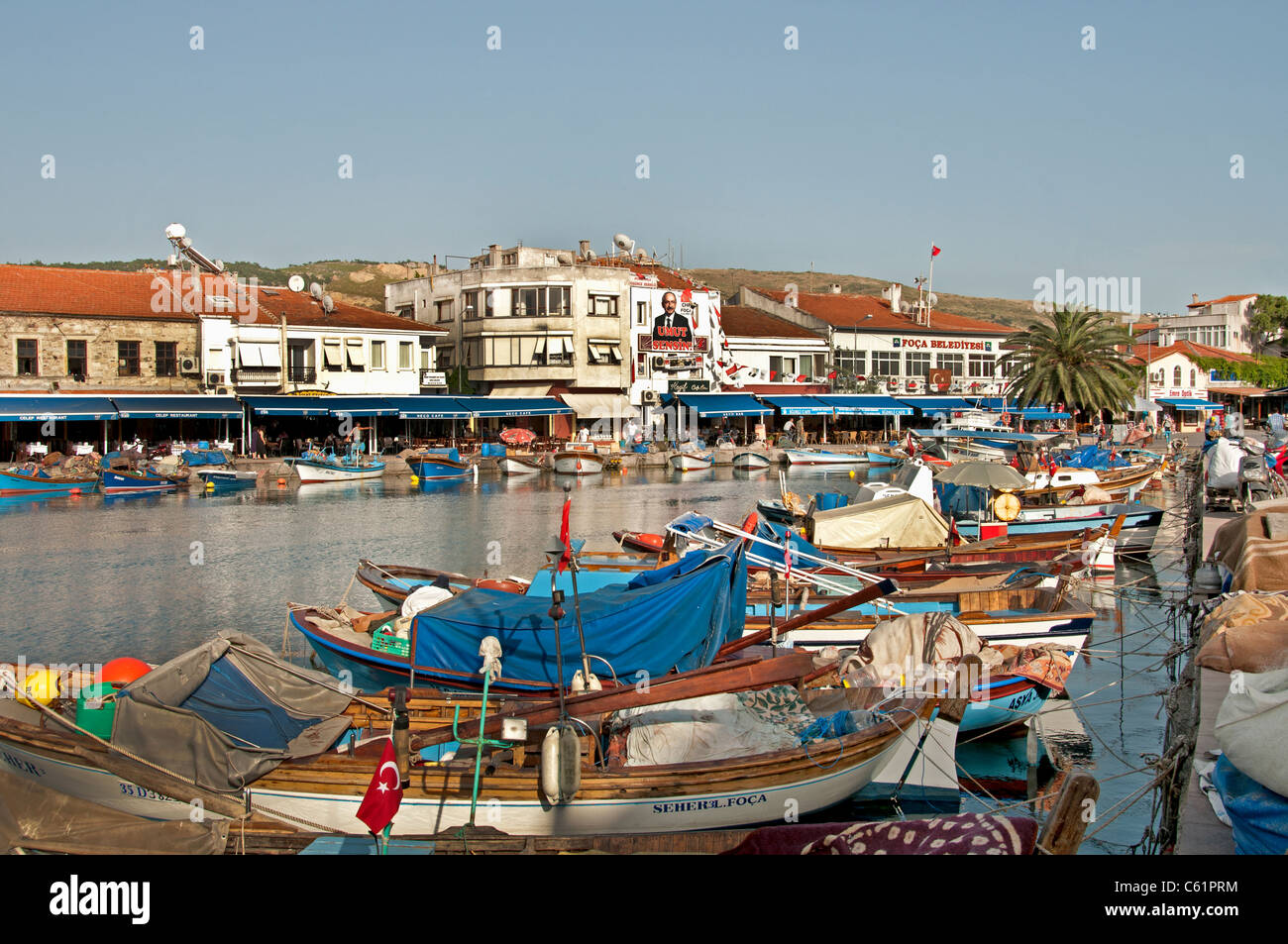 Ufac Pesca Porto Porto Izmir Turchia ristorante Foto Stock