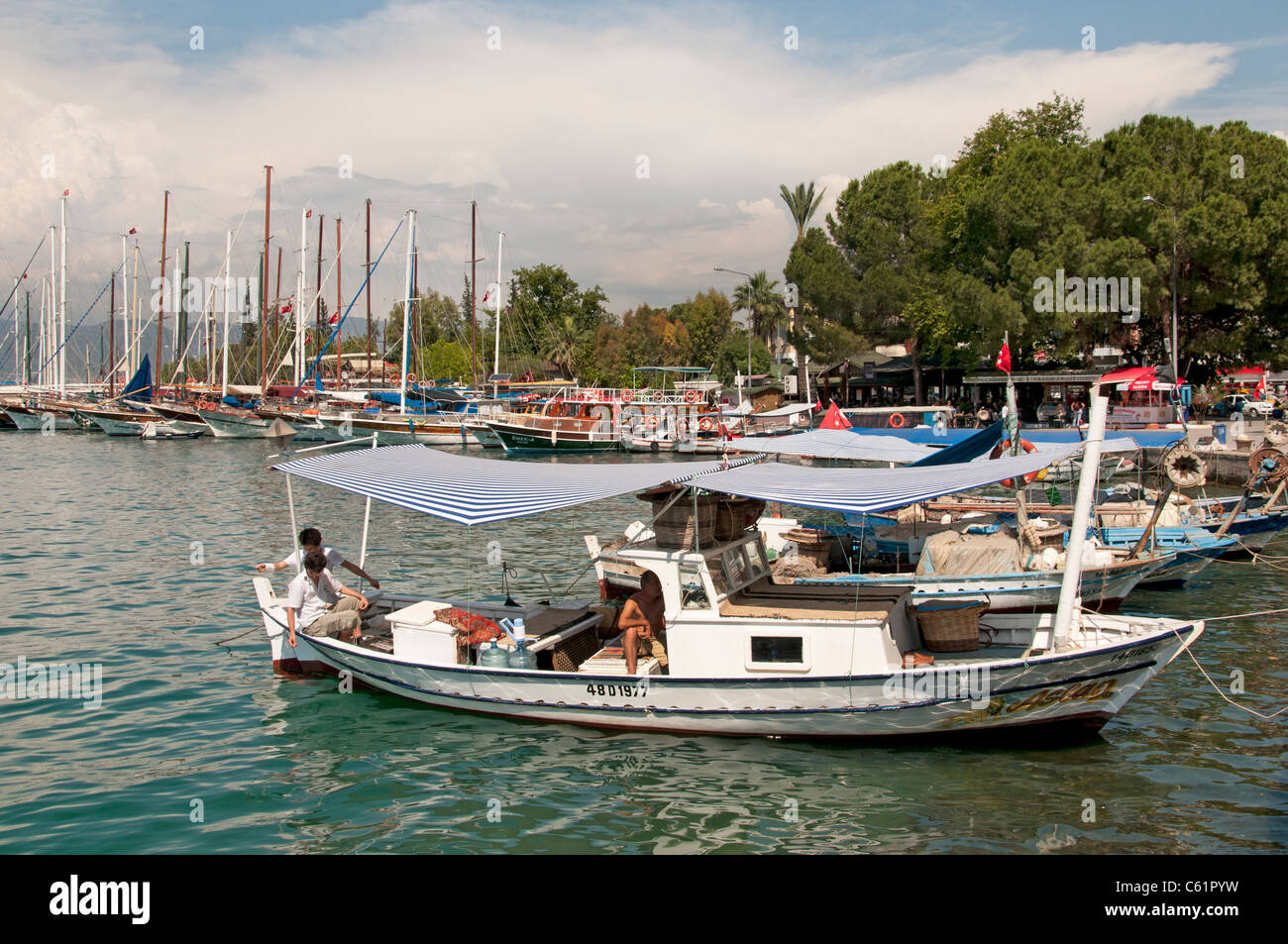 Port Harbour Gocek Marina vicino a Fethiye Turchia Bagno Turco Foto Stock