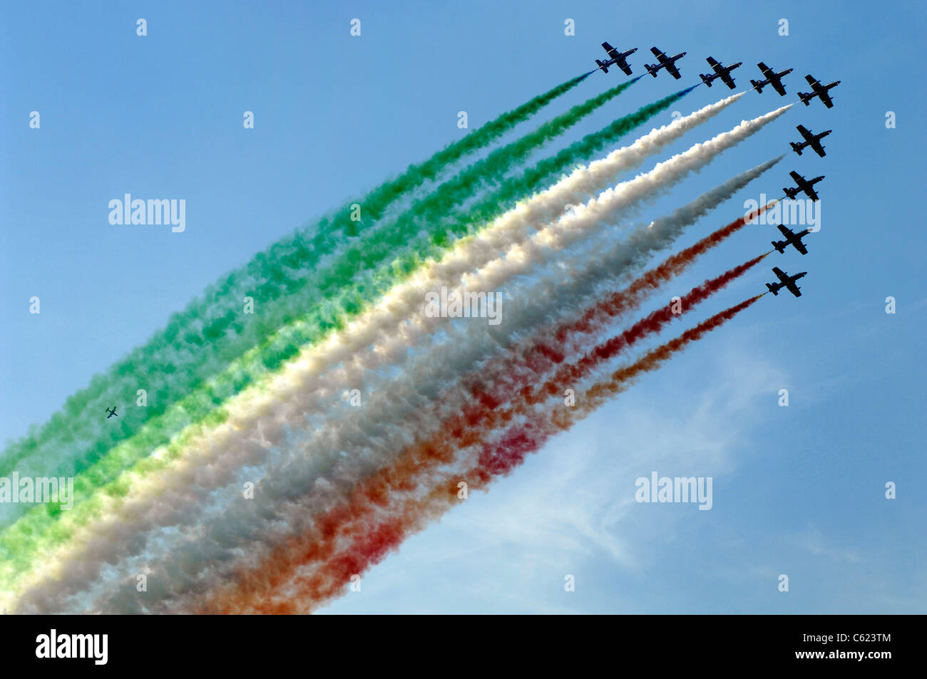 Italiano acrobatico militare a freccia Foto Stock