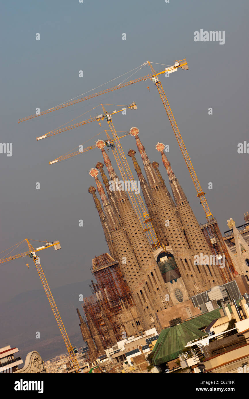 La Sagrada Familia di Gaudi architettura della chiesa, Barcellona Catalunya. Spagna europa Foto Stock