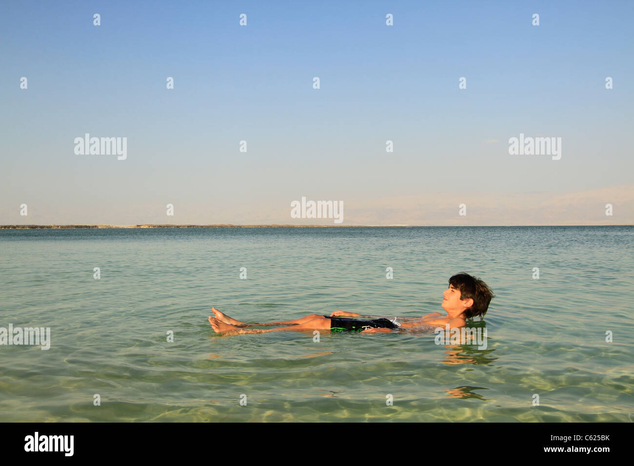 Israele, galleggianti nel Mar Morto Foto Stock