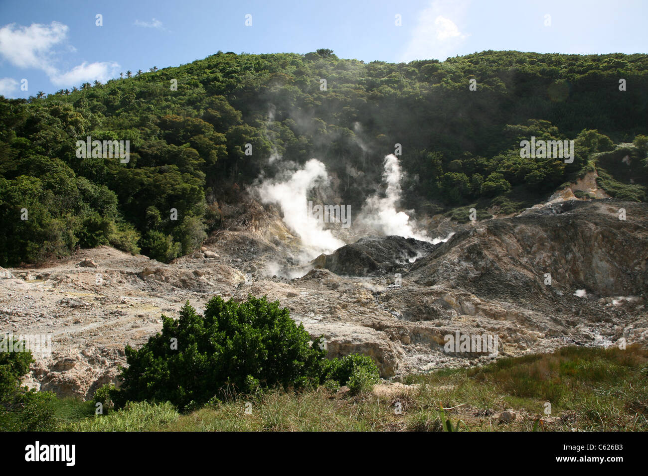 St Lucia Vulcano, Soufriere dei Caraibi Foto Stock