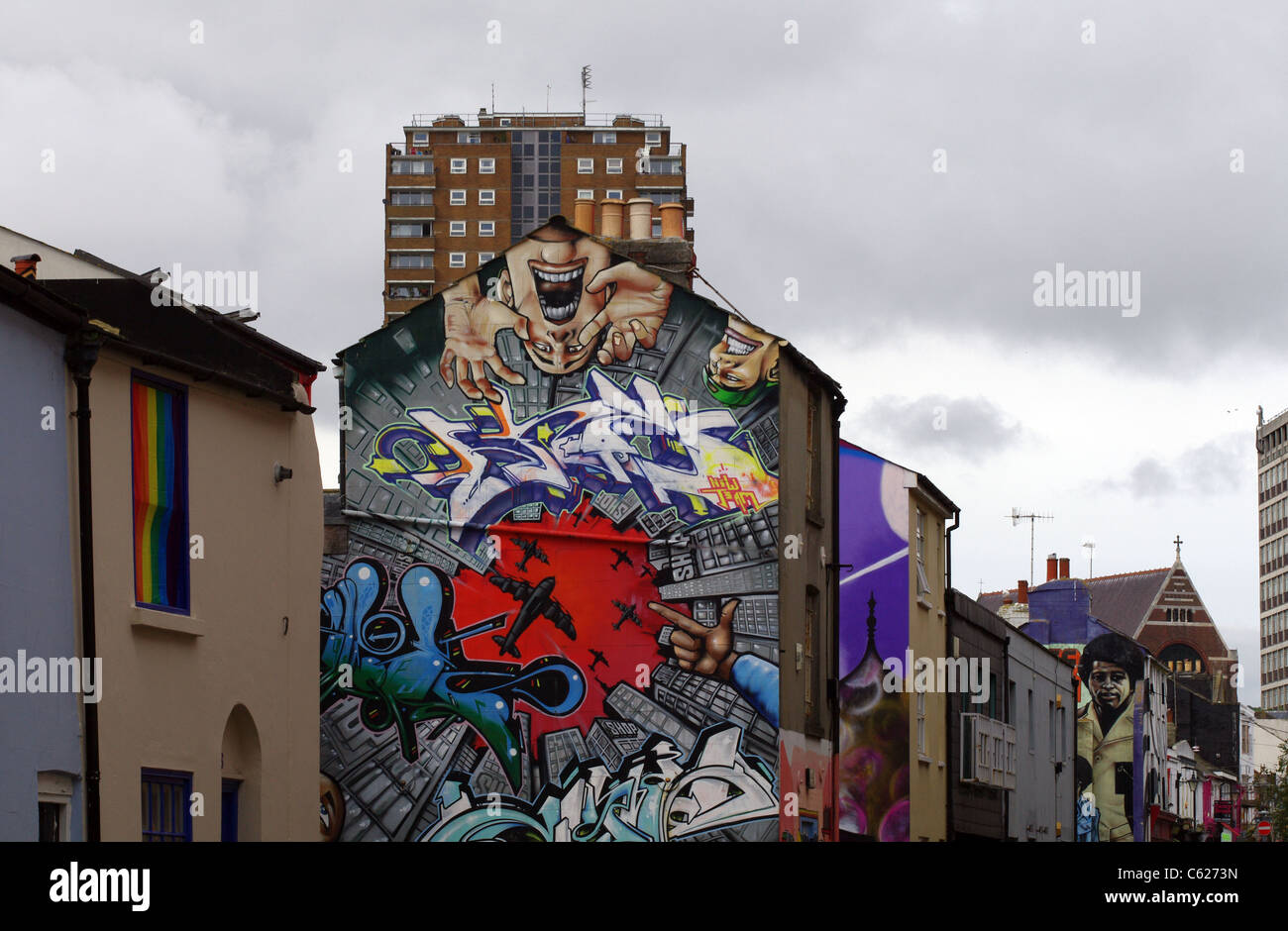 Brighton Graffiti Foto Stock