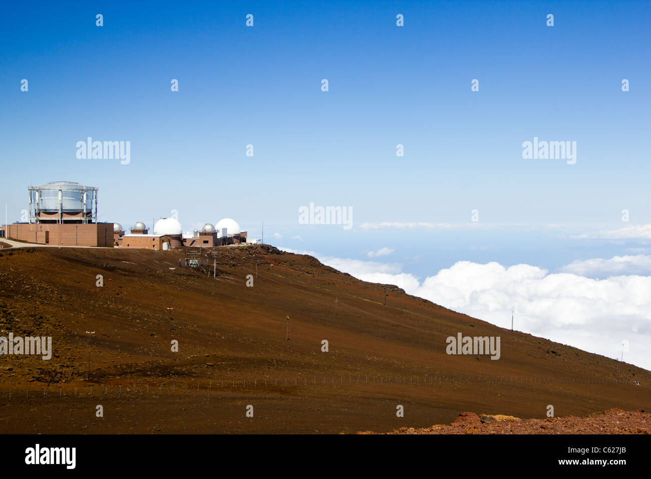 Osservatorio sulla cima del Vulcano Haleakala , Maui, Hawaii. Foto Stock