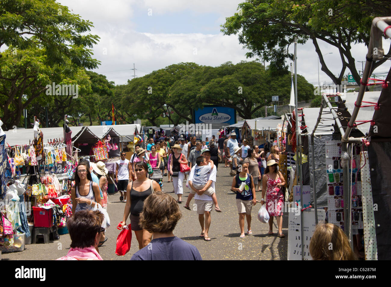 Aloha Stadium swap meet e marketplace Foto Stock