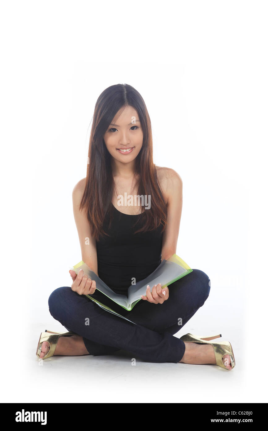 Asian studente per esami e test Foto Stock