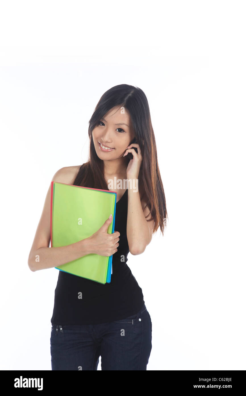 Asian donna di carriera dall'Ufficio isolato Foto Stock