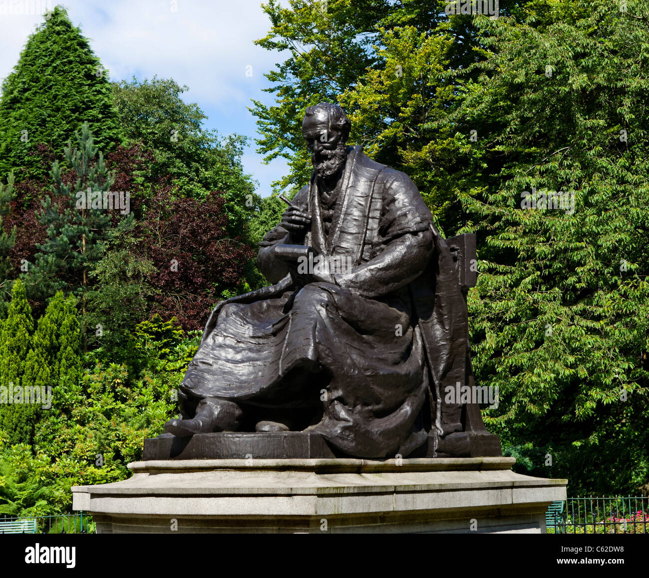 Statua di Lord Kelvin in Kelvingrove Park, West End di Glasgow, Scotland, Regno Unito Foto Stock