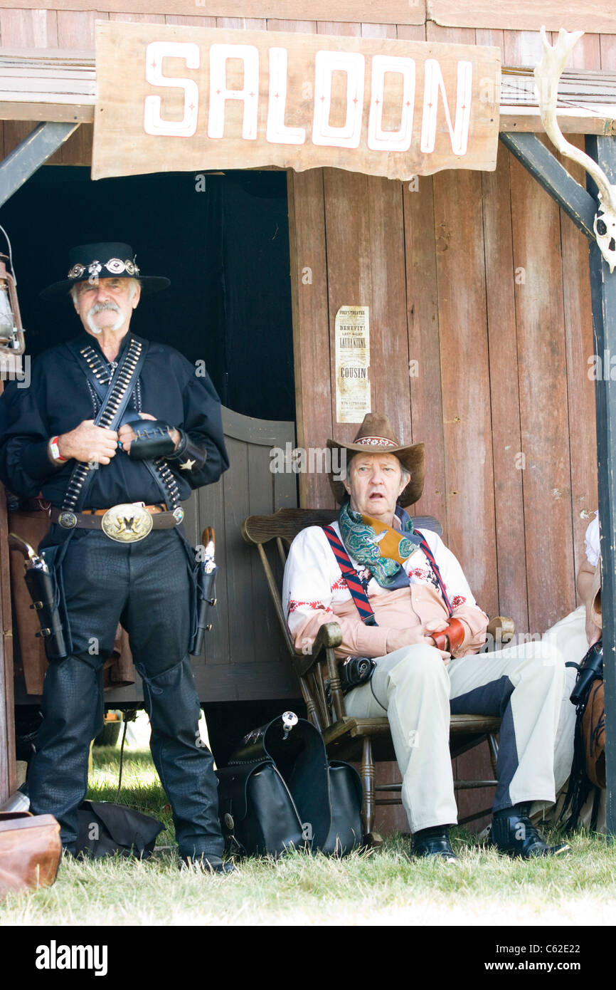 Rievocazione storica di sparare fuori all'OK Corral Foto Stock