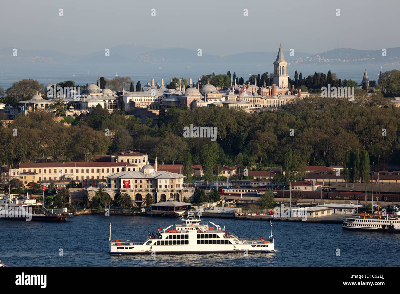 Vista sul palazzo Topkapi ad Istanbul in Turchia Foto Stock