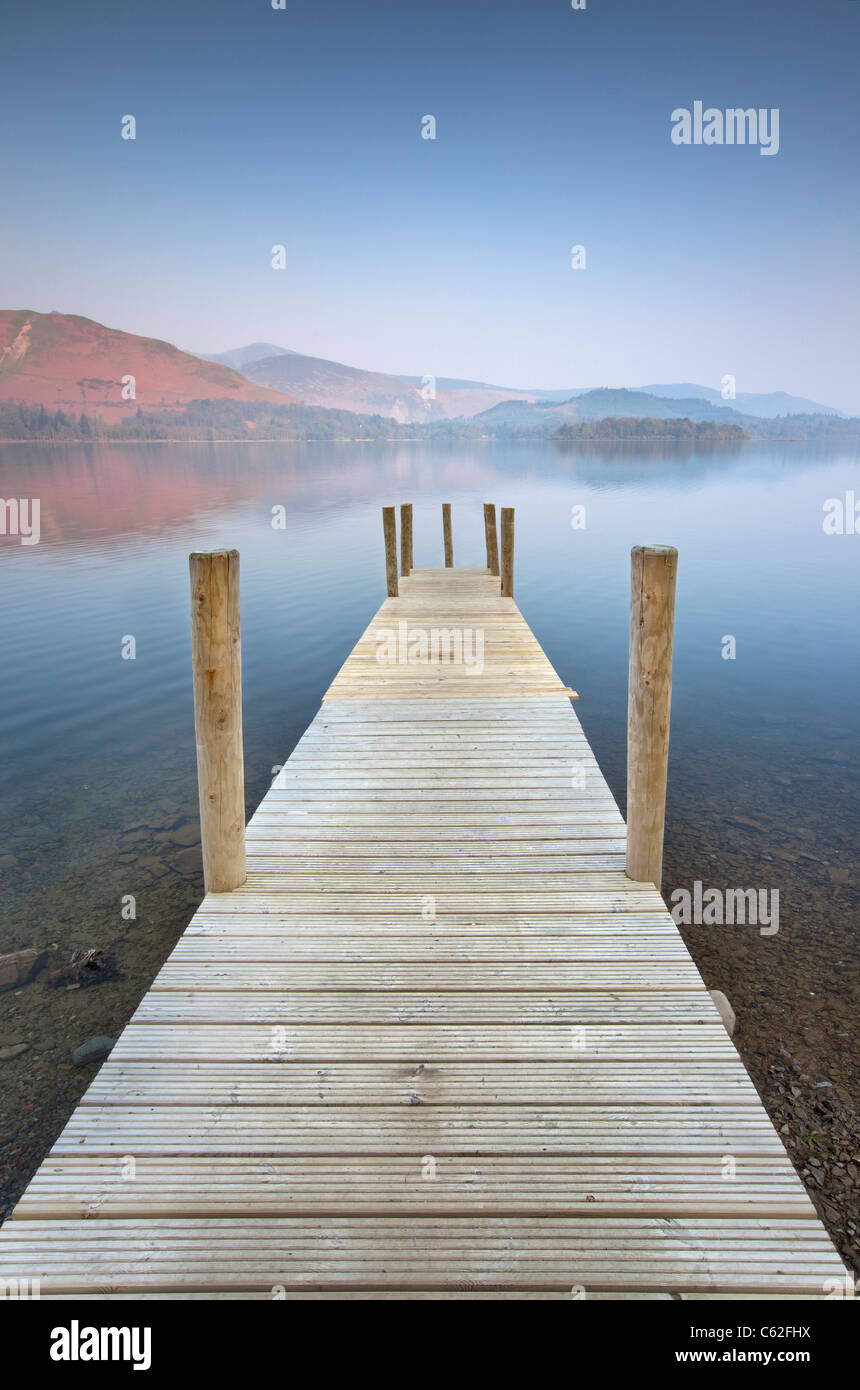 Derwentwater Jetty, Lake District. Foto Stock