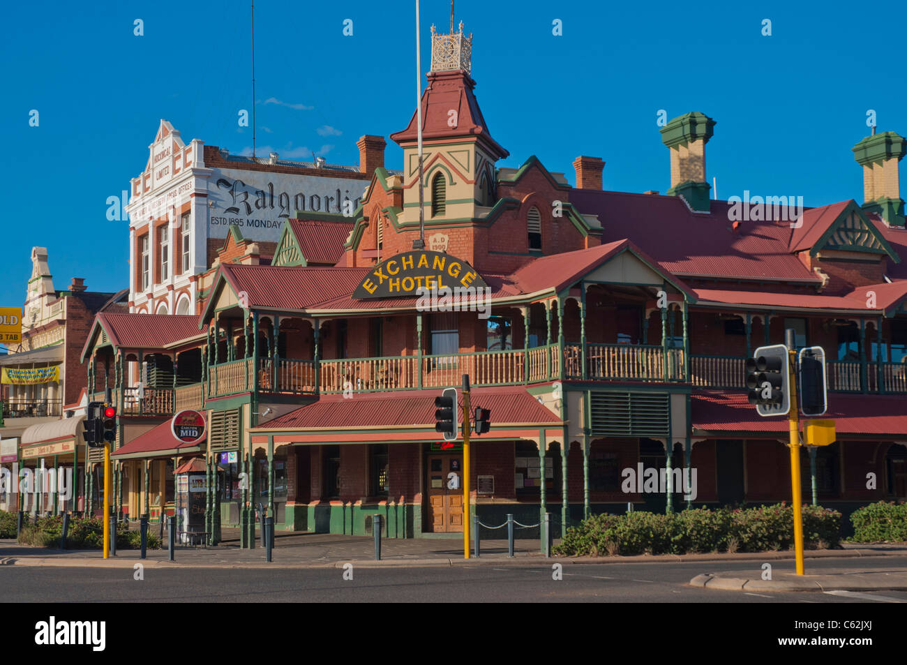 Lo storico Hotel di Exchange nell'oro città mineraria di Kalgoorlie in Australia Occidentale Foto Stock