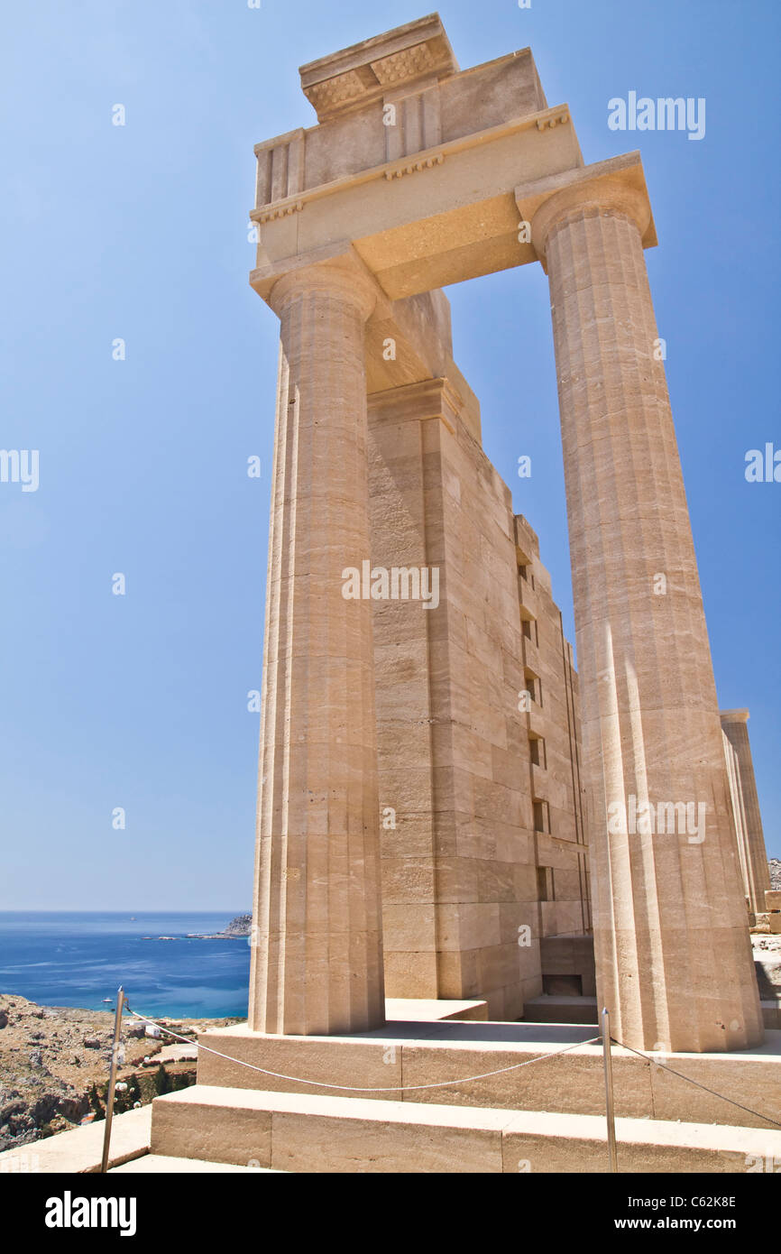 Antiche rovine del tempio di Rodi Foto Stock