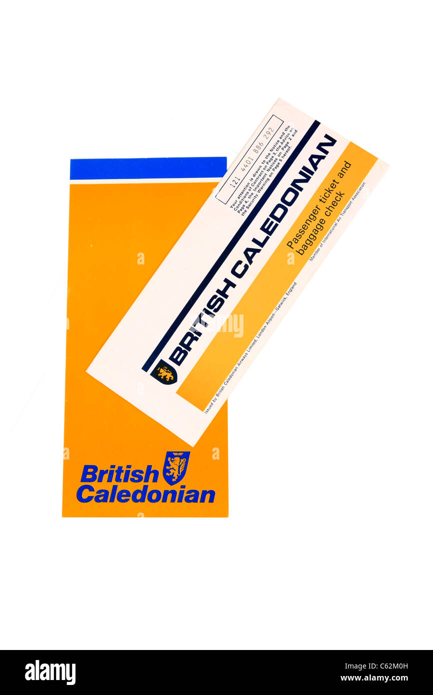British Caledonian Airways il biglietto di volo Foto Stock