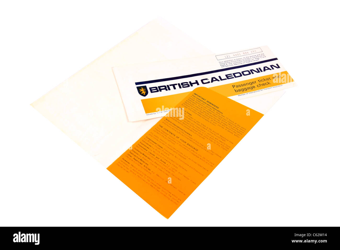 British Caledonian Airways il biglietto di volo Foto Stock