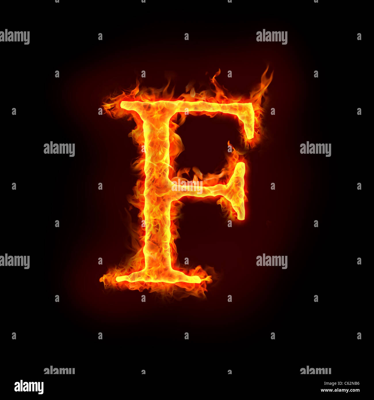 Alfabeti di fuoco a fiamma, Lettera F Foto Stock