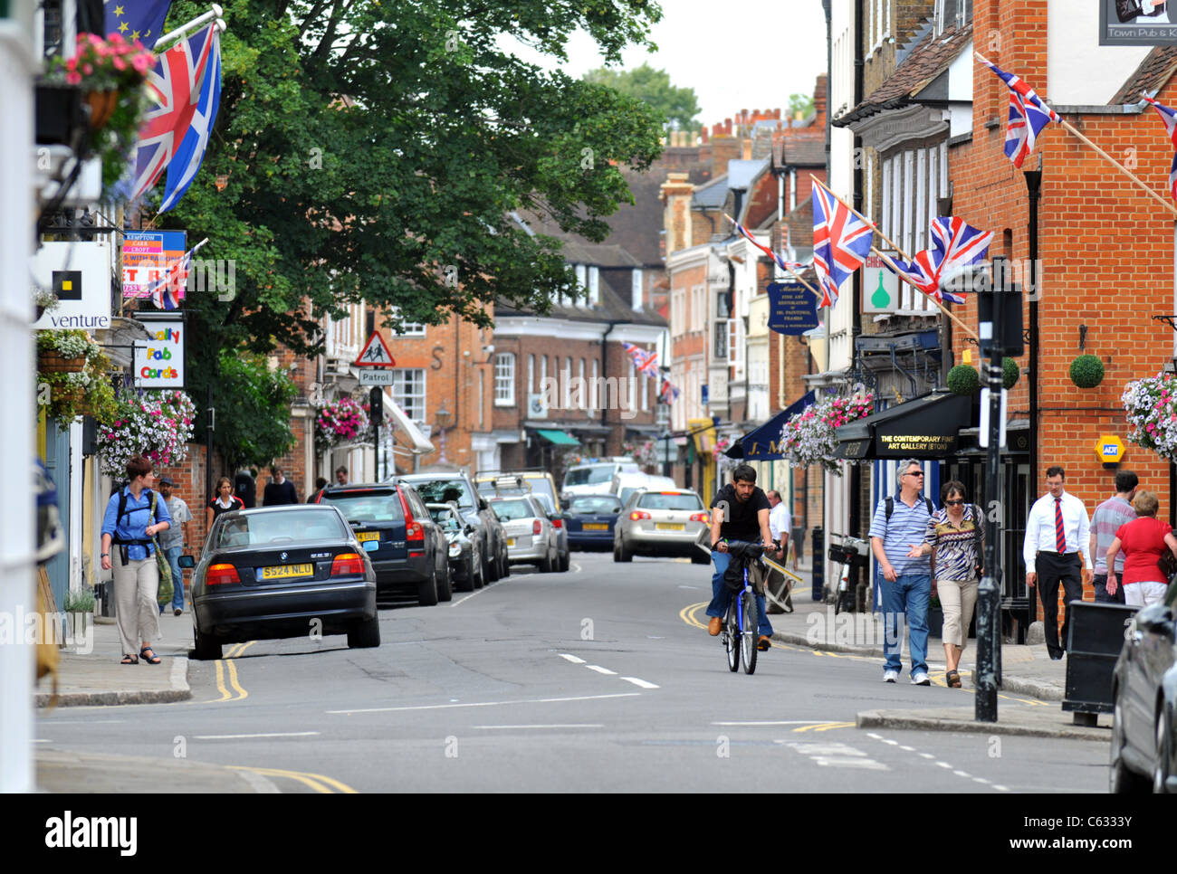 Eton High Street, Eton, Berkshire, Inghilterra, Regno Unito Foto Stock