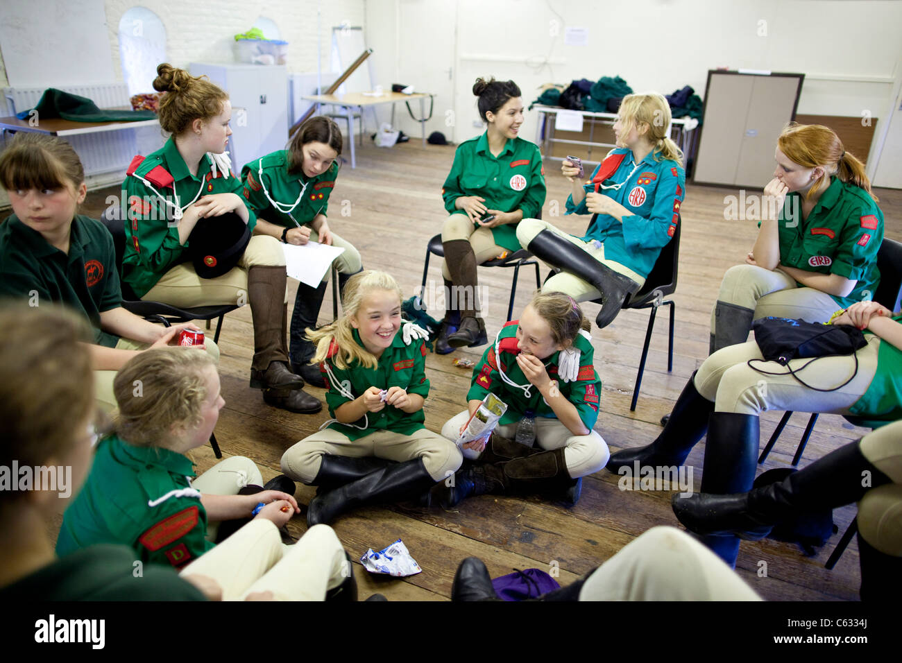 Il cavallo Rangers Association organizzazione per i bambini interessati all equitazione, Hampton Court, UK.Foto:Jeff Gilbert Foto Stock