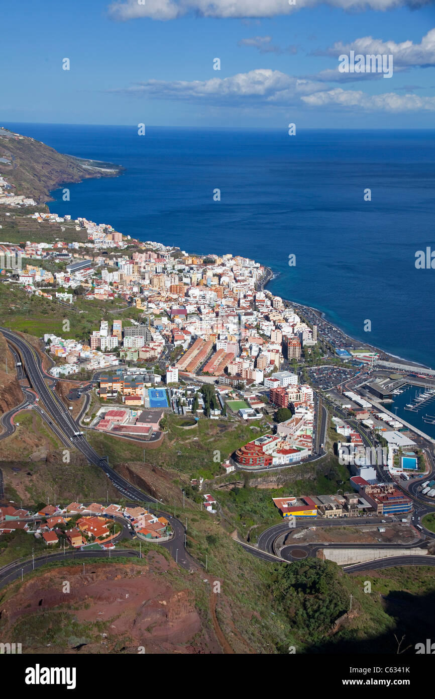 Santa Cruz e il porto, capitale di La Palma Isole Canarie Spagna, Europa Foto Stock