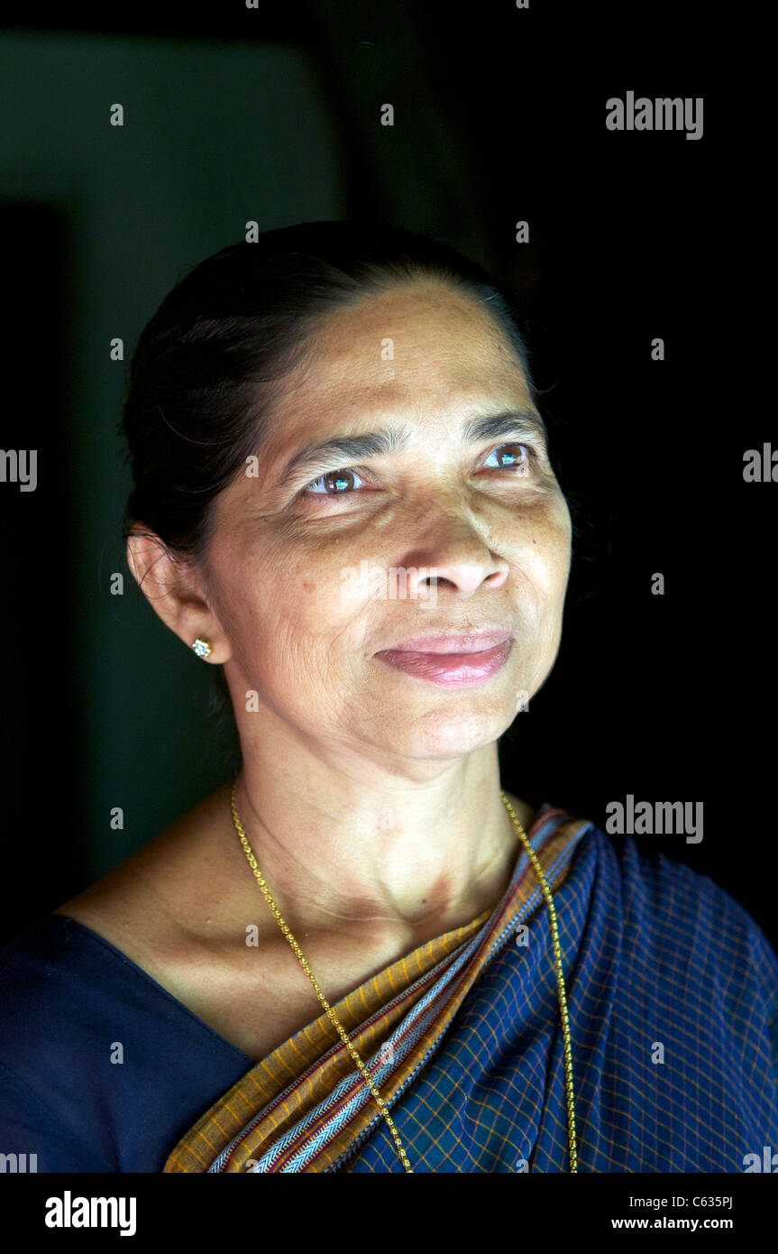 Ritratto di una bella donna Kerala India del Sud Foto Stock
