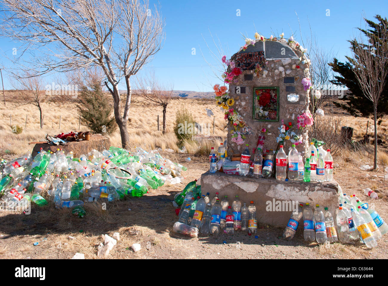 San Luis, Argentina - Luglio 22 de 2011 :Santuario del tardo Correa, popolare santo in Argentina del nord dove i suoi devoti, principalmente Foto Stock