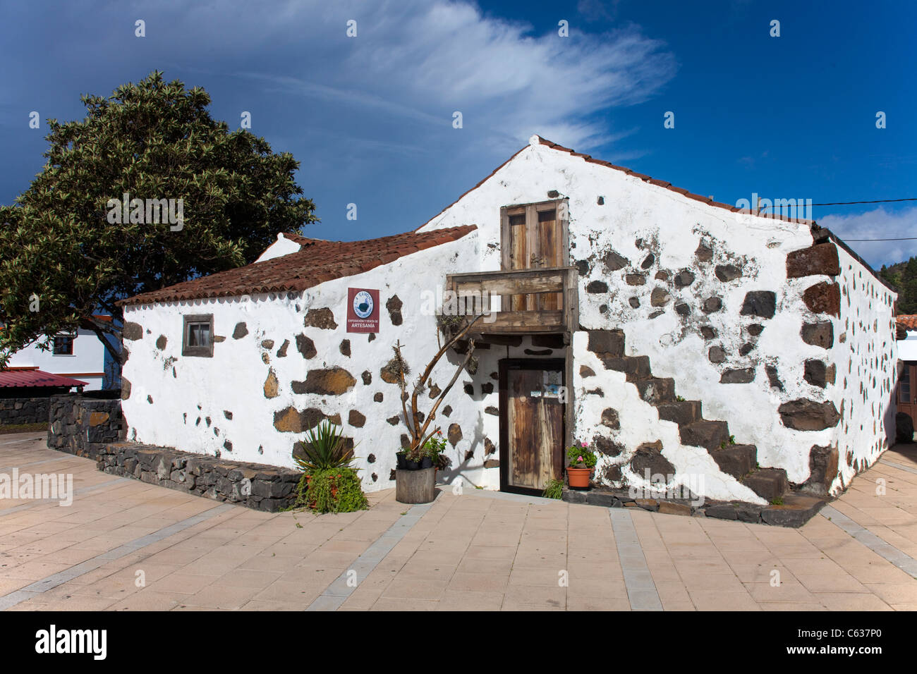 Tipica casa delle Canarie a las tricias, la palma isole canarie Spagna, Europa Foto Stock