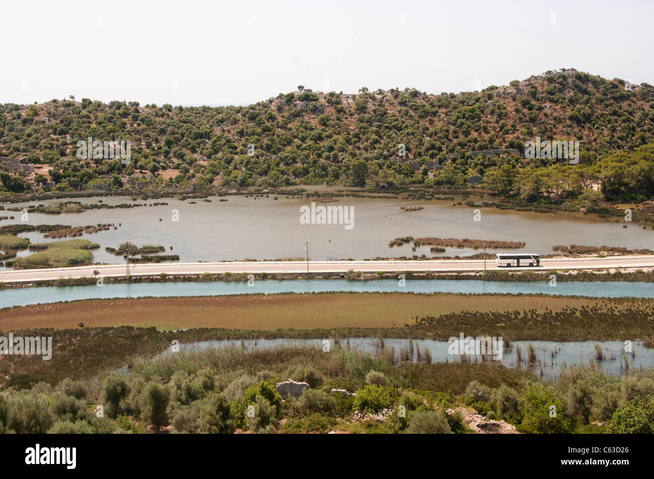 Demre Costa Fiume Mare Sud Turchia zone umide wetland Foto Stock