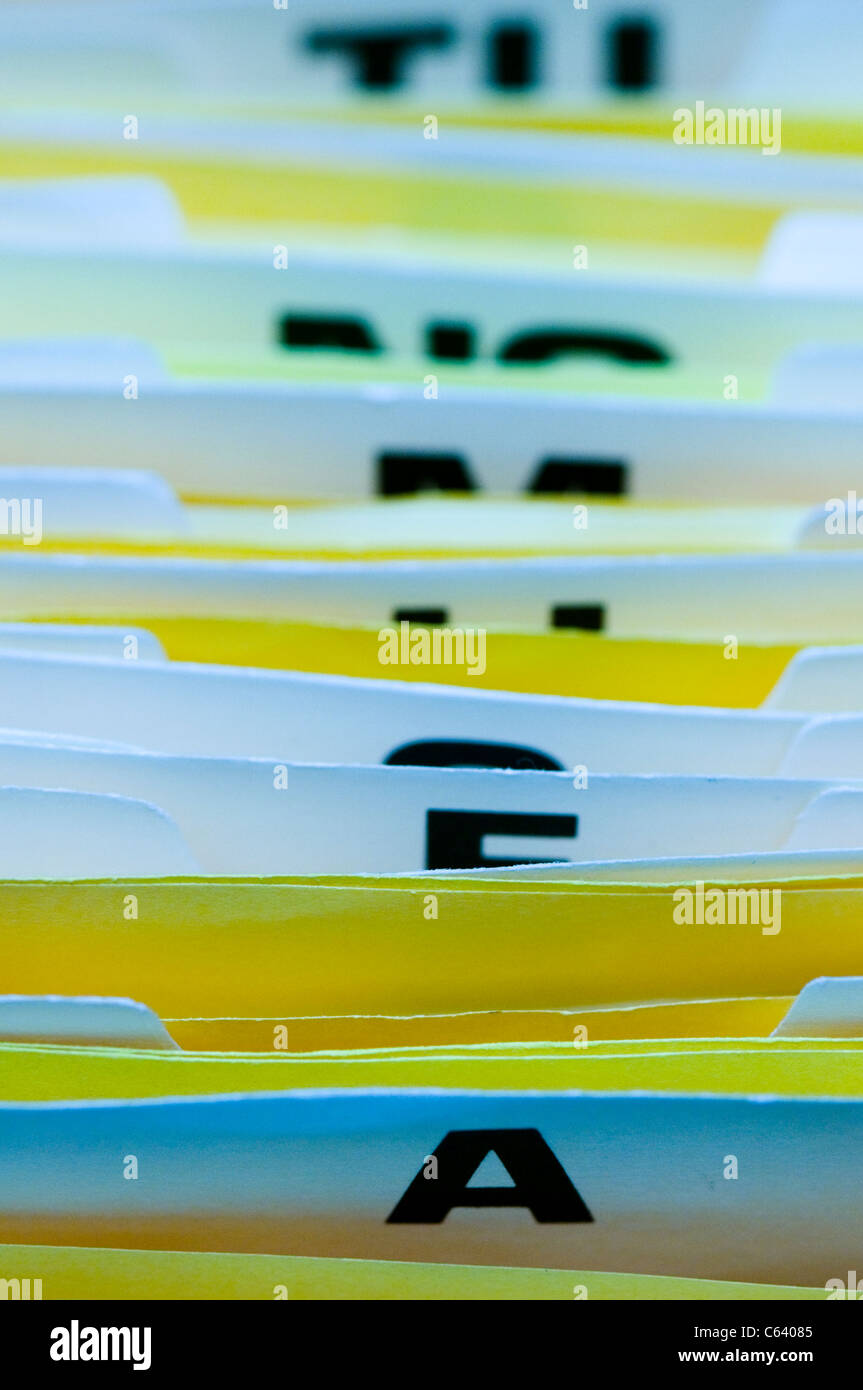 File indice schede Foto Stock
