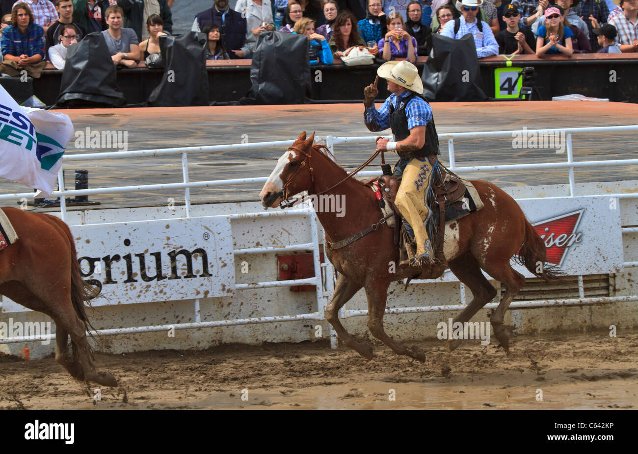 La vittoria di corsa, Calgary Stampede, Alberta, Canada. Foto Stock