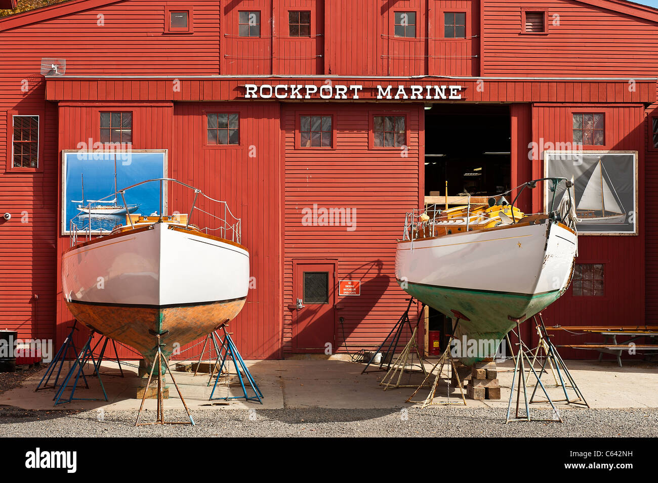 Il costruttore dell'imbarcazione, rockport marine, Rockport, Maine, ME, Stati Uniti d'America Foto Stock