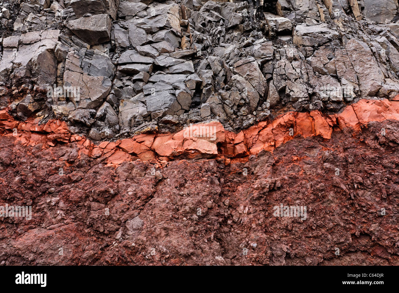 Strati di roccia, Islanda Foto Stock