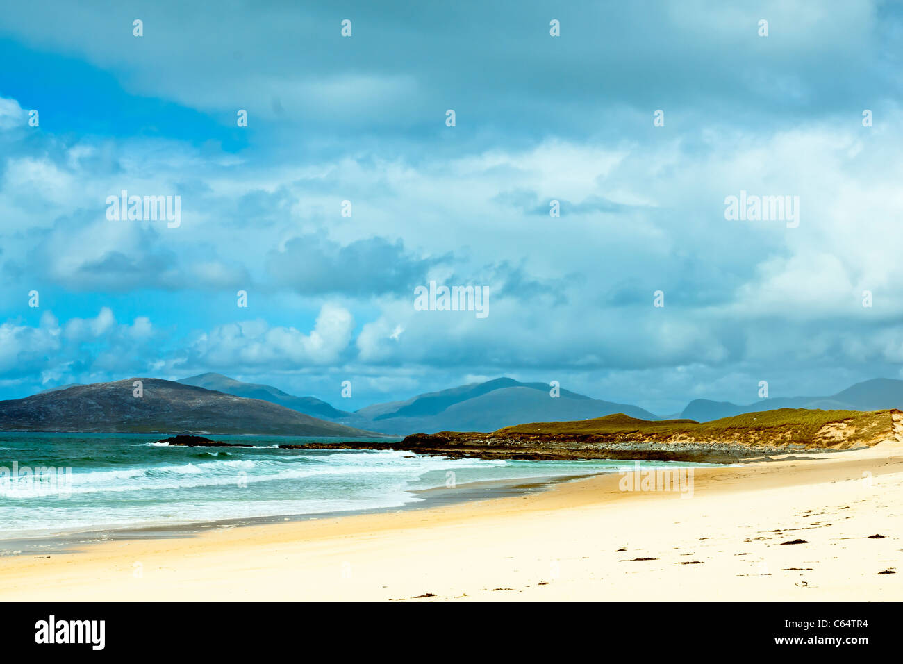 Paesaggio, Traigh Mhor beach, Sud Harris, Western Isles, Scozia Foto Stock
