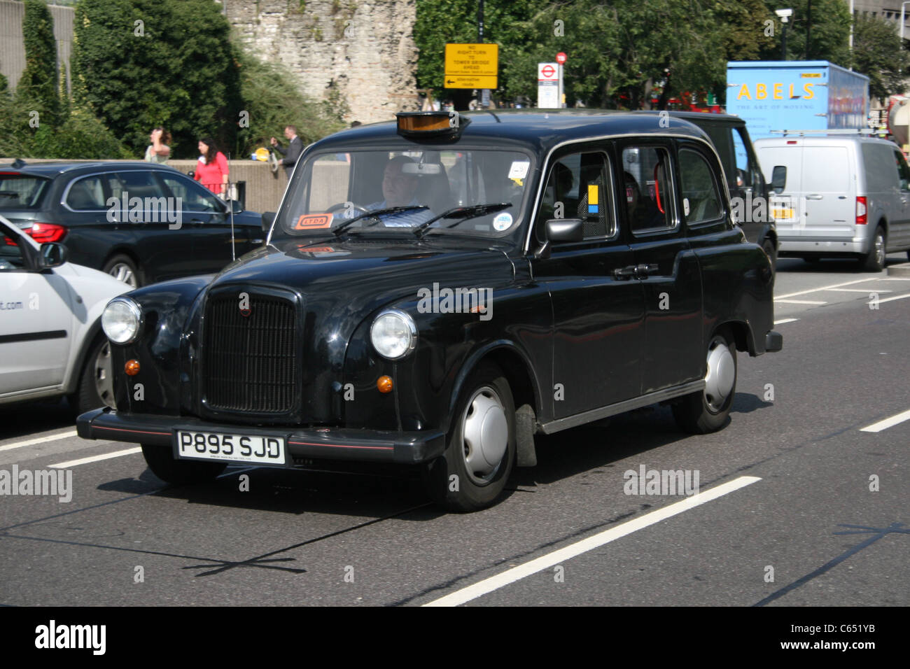 LONDON BLACK CAB. TAXI Foto Stock