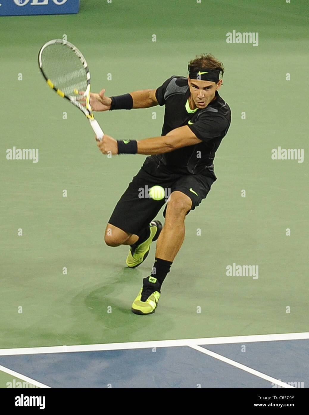Rafael Nadal di presenze per US Open 2010 Torneo di Tennis Uomini Singoli finali corrispondono, Arthur Ashe Stadium di New York, NY, 13 settembre 2010. Foto di: Rob ricco/Everett Collection Foto Stock