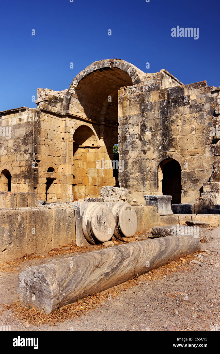 La Basilica di San Tito (VII secolo) nel sito archeologico di ' Gortina, (Gortyn), Herakleion, Creta, Grecia Foto Stock