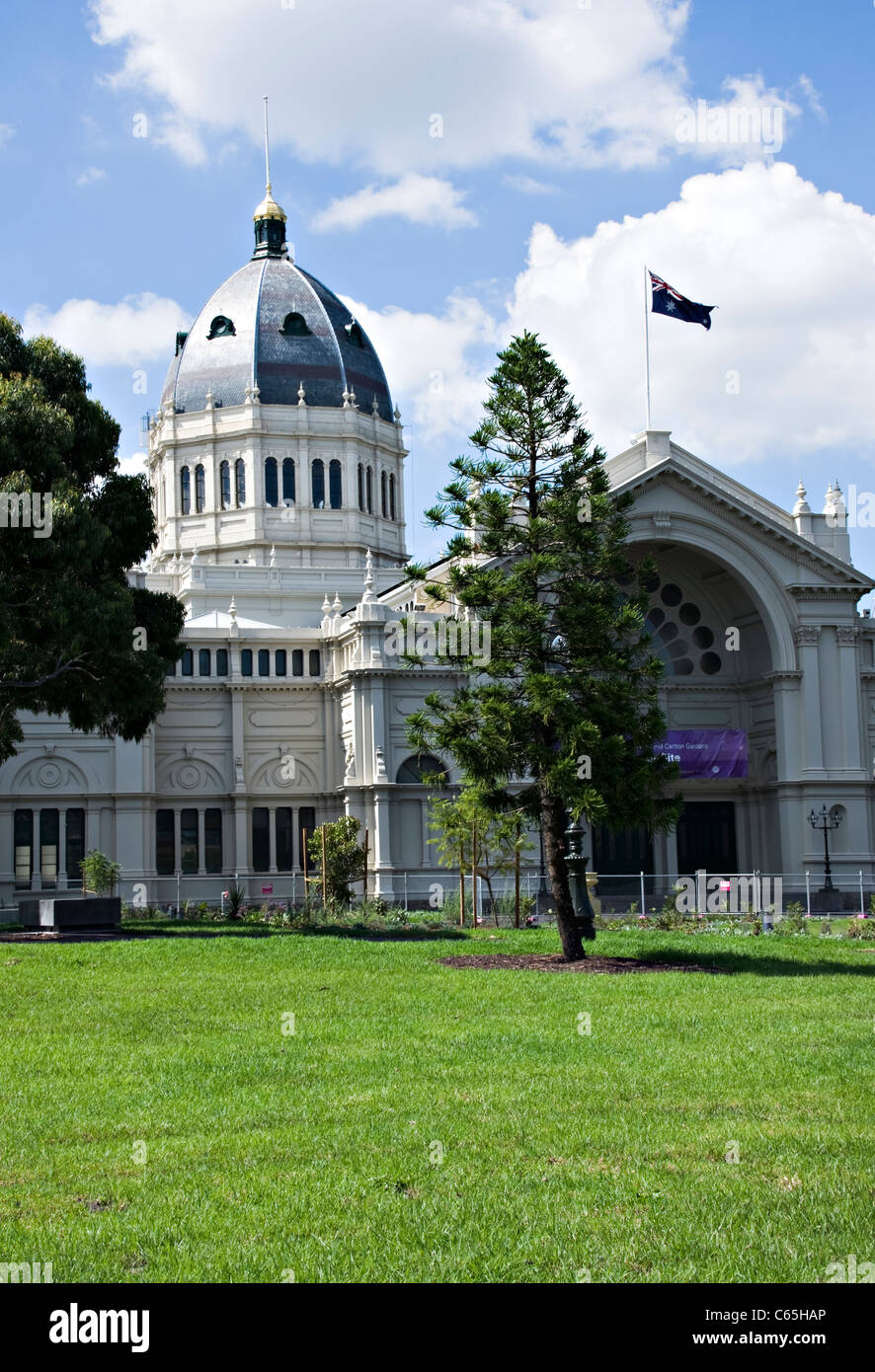 Il Royal Exhibition Building giardini Carlton Melbourne Victoria Australia Foto Stock