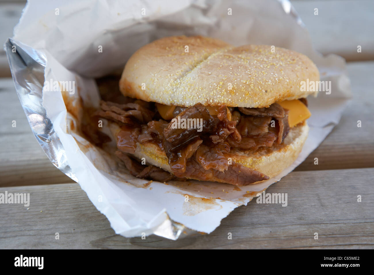 Arrosto di maiale takeaway bap Canada Foto Stock