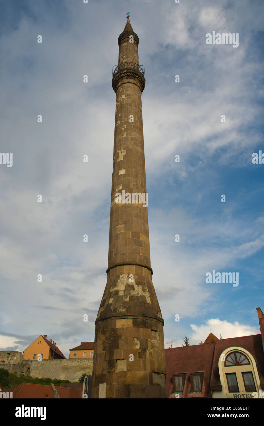 Minareto più settentrionale dai tempi Ottomano Eger - città della contea di Heves Ungheria Europa Foto Stock