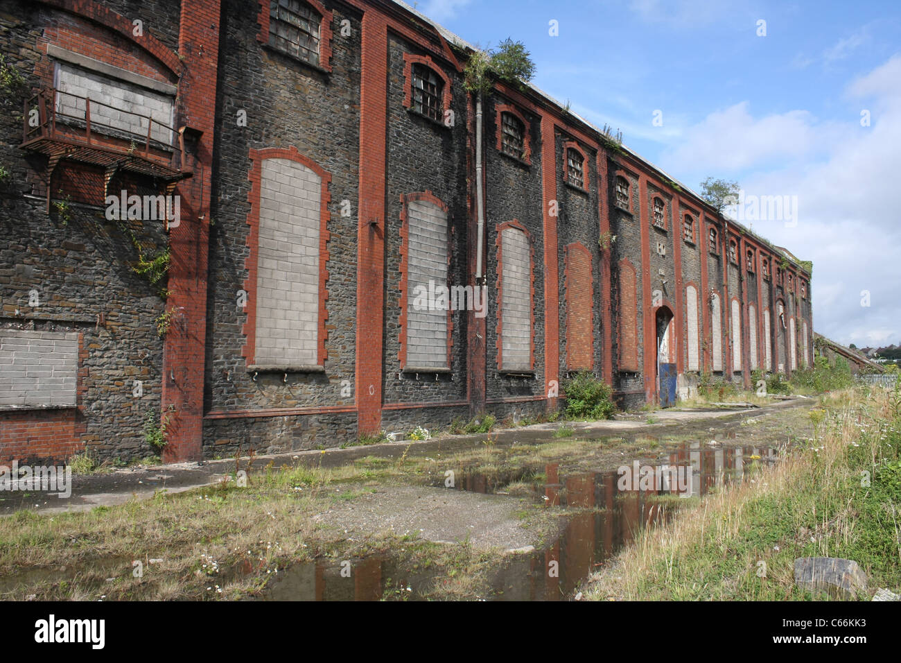 Parte dell'Penallta in disuso Colliery sito. Foto Stock