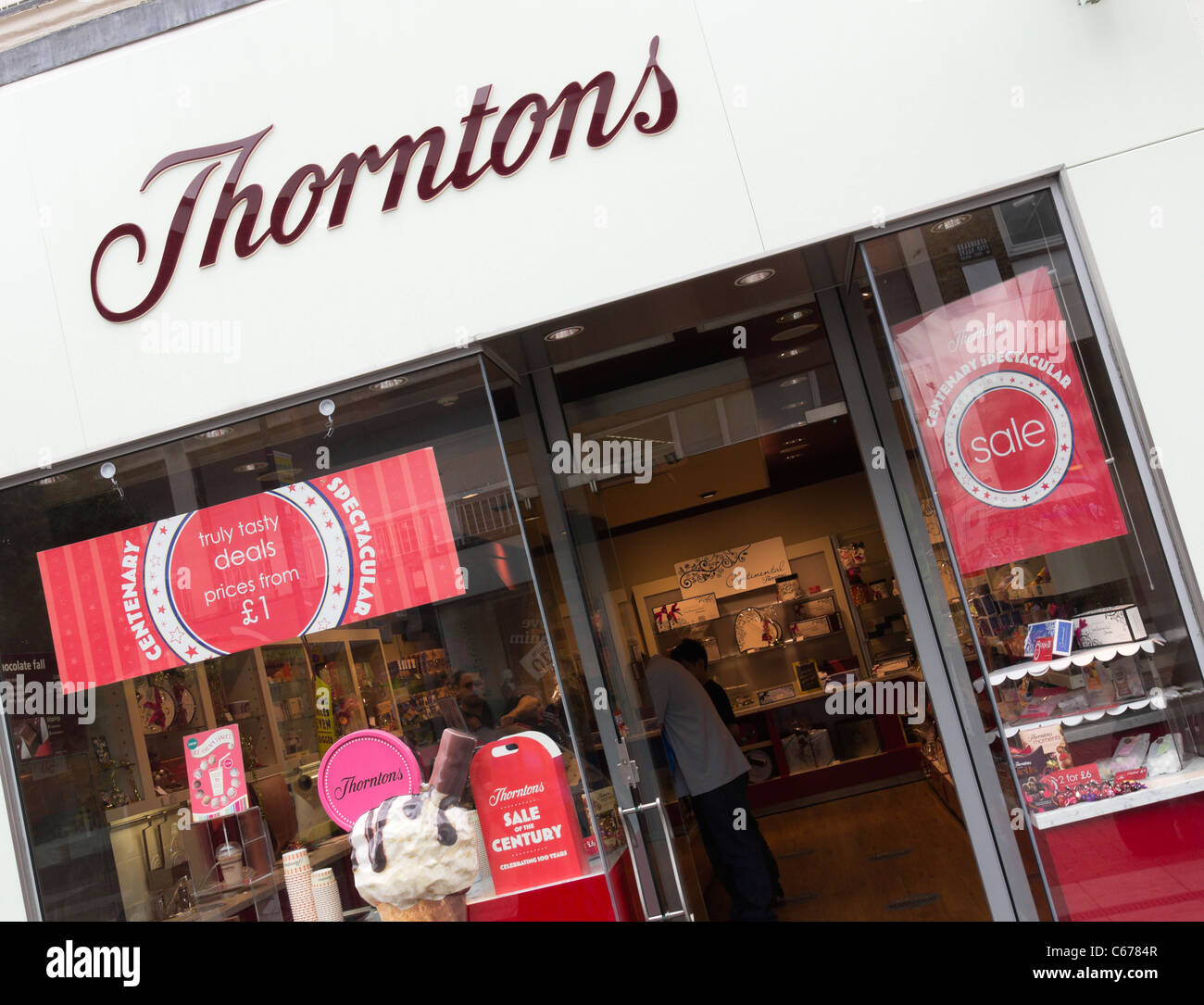 Thorntons negozio di cioccolato seguenti franchising e rebranding in 2011 con molte chiusure del negozio Foto Stock