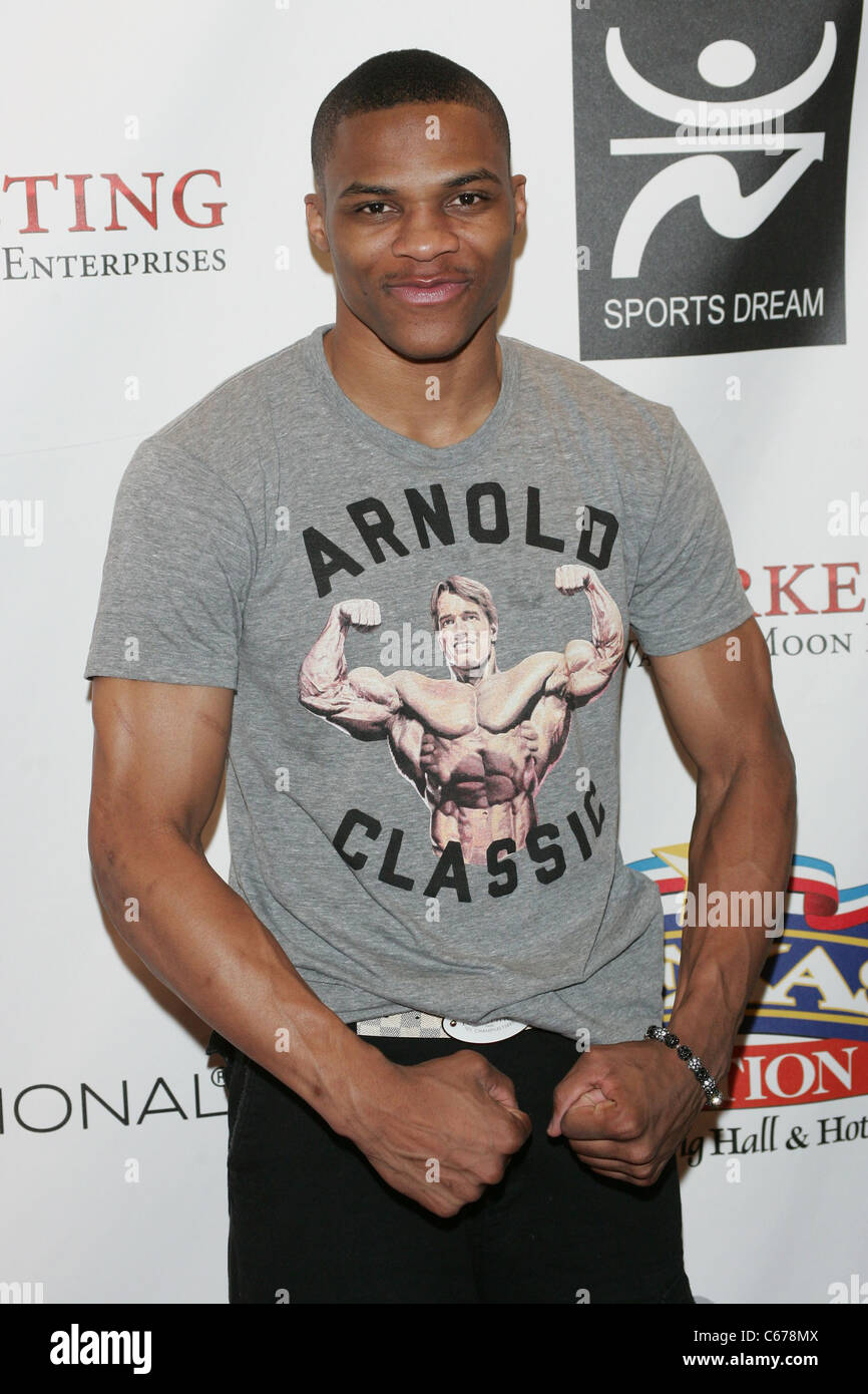 Russell Westbrook di presenze per sport sogno ciotola beneficio per la gioventù urbana Scholarship Fund, Texas, stazione di North Las Vegas, Foto Stock