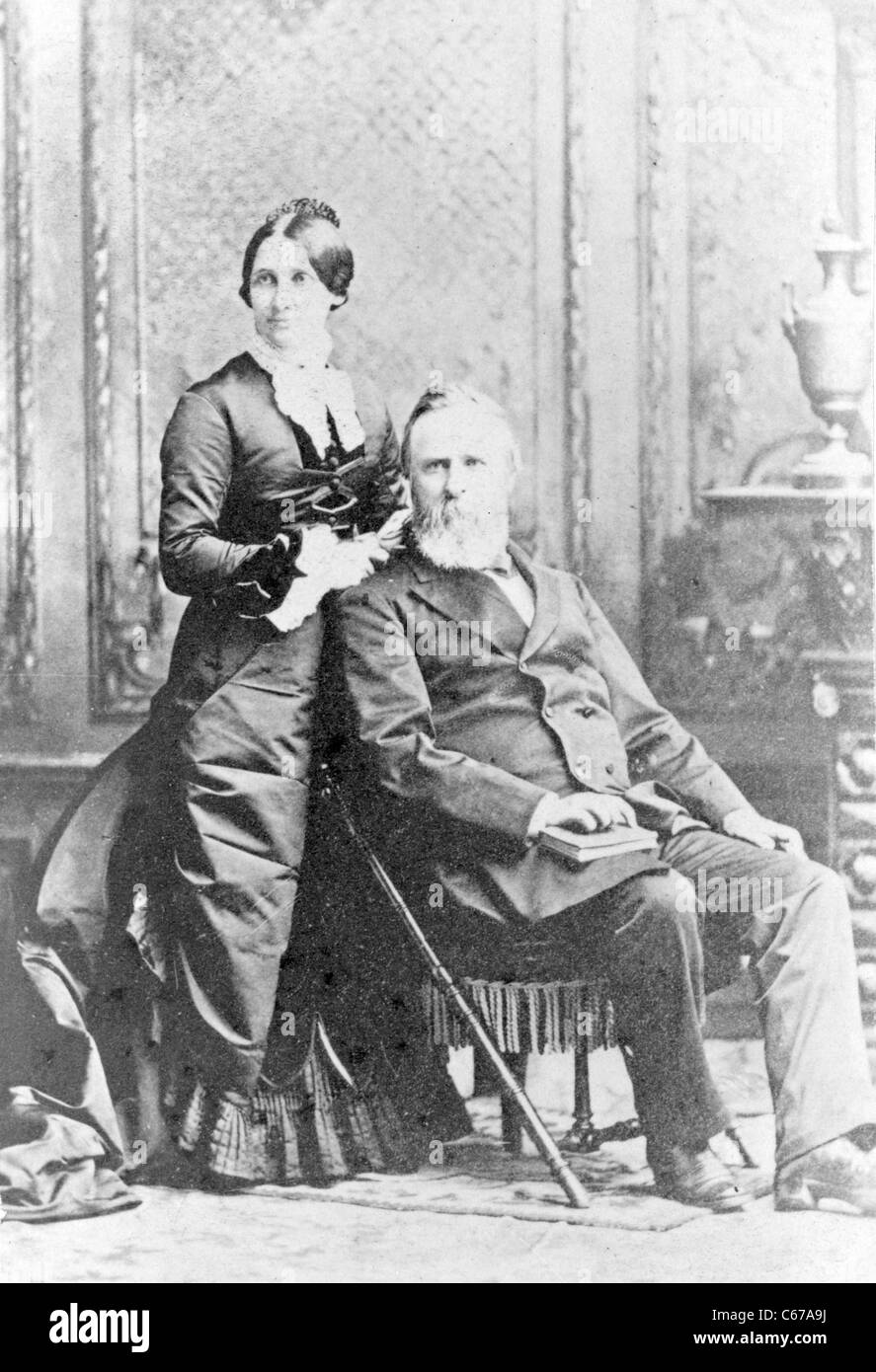 Rutherford B. Hayes, Presidente e signora Rutherford B. Hayes, Lucy Webb Hayes, circa 1870 - 1880 Foto Stock