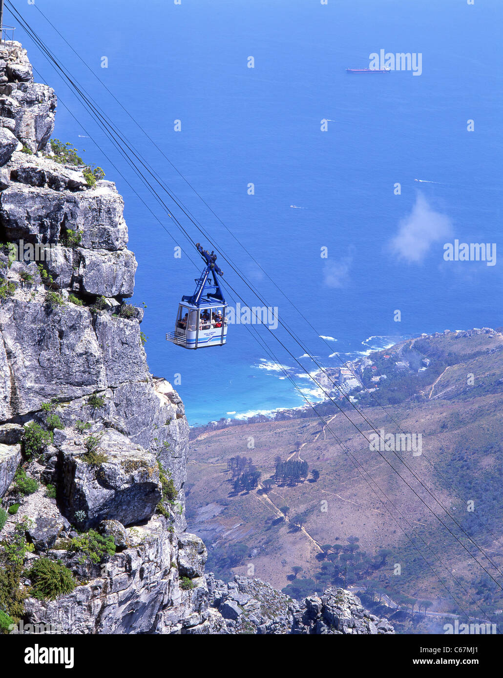 La Cabinovia di Table Mountain e Cape Town, Western Cape, Repubblica del Sud Africa Foto Stock