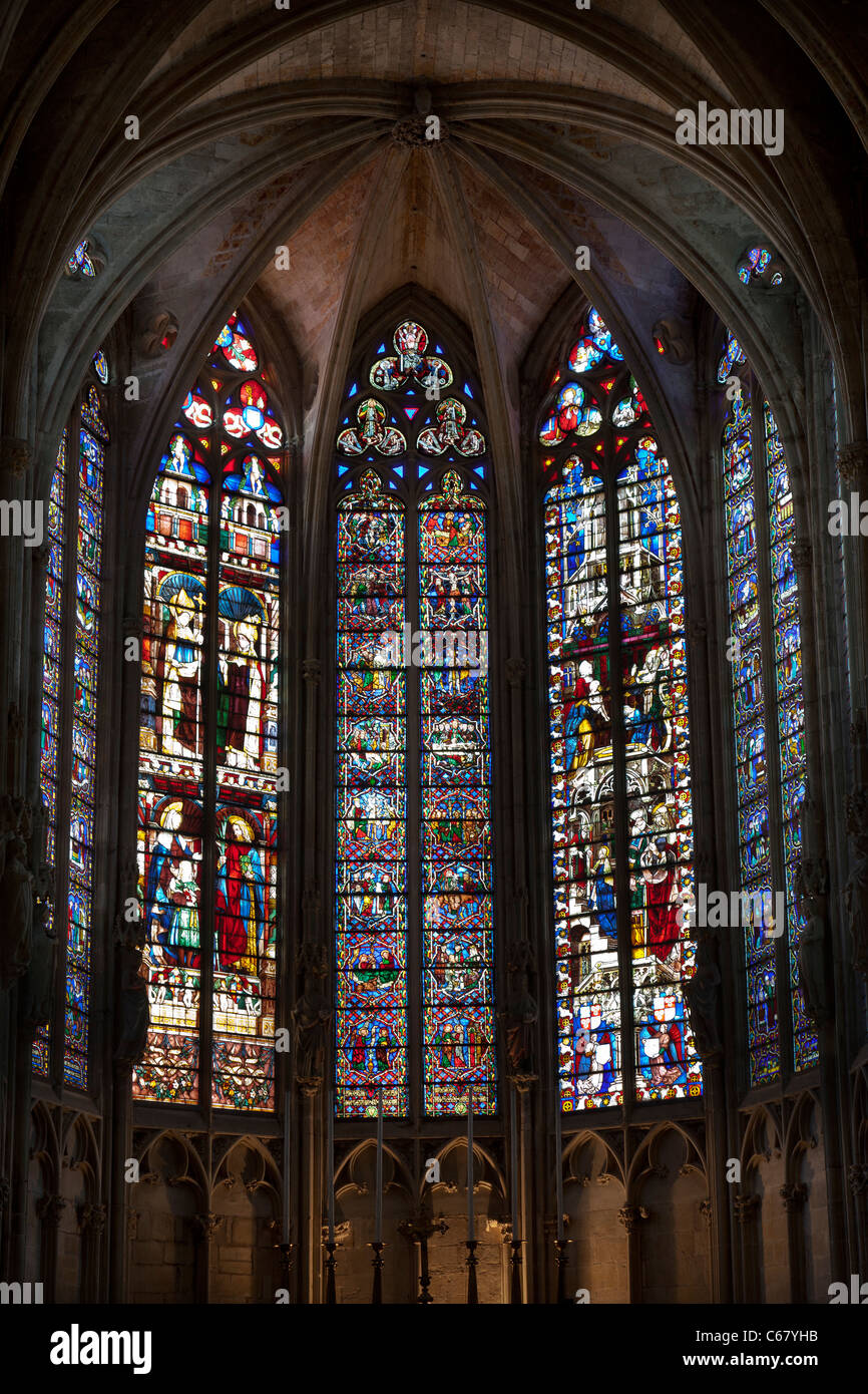 Gli interni della cattedrale di San Michel (Carcassonne, Francia) Foto Stock
