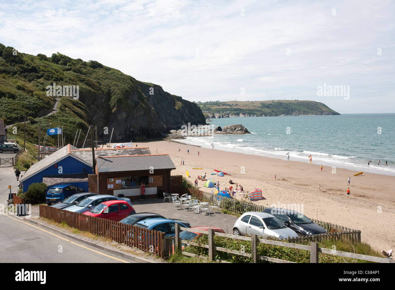 Tresaith, villaggio costiero nella contea gallese di Ceredigion, West Wales. Foto:Jeff Gilbert Foto Stock